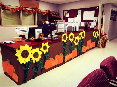Fall Office Decor Sunflowers And Pumpkins School Decor Fall Office