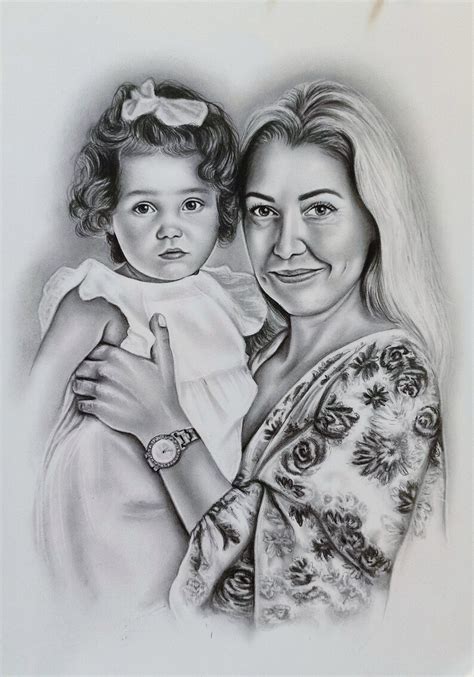 Baby Hand Drawn Realistic Portraits Custom Pencil Art Etsy