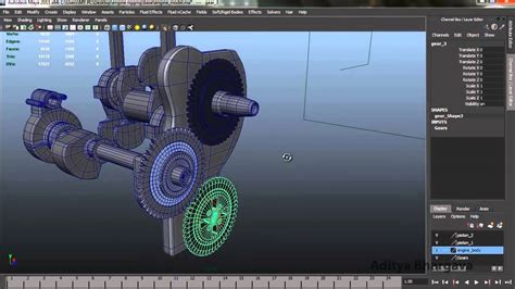 3d Mechanical Rigging Tutorial Engine Rigging Maya Autodesk 3d