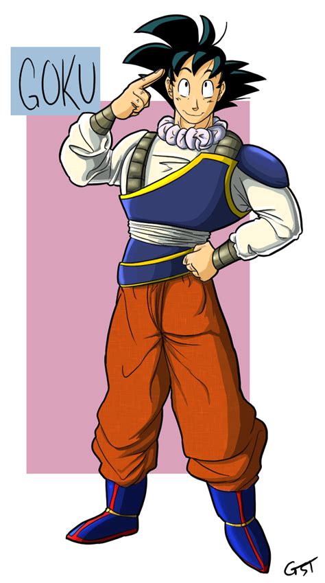 The yardrat stands in a basic stance, both hands in open postures and dangling beside him as he maintains a relaxed and peaceful expression. Goku Yardrat by Gunderstein on DeviantArt