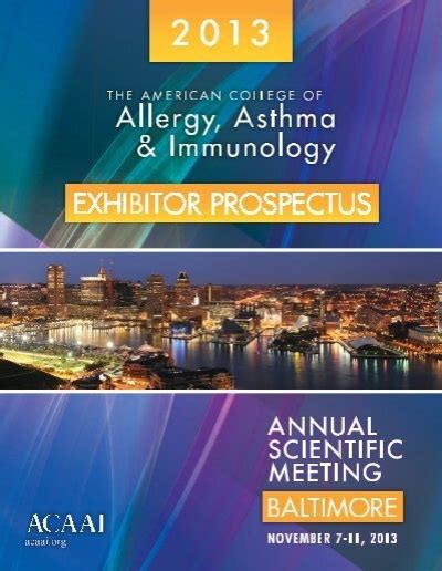 Exhibitor Prospectus American College Of Allergy Asthma And