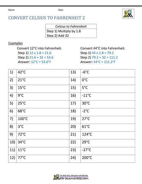 Degrés Celsius Et Fahrenheit 3ème Mathématiques