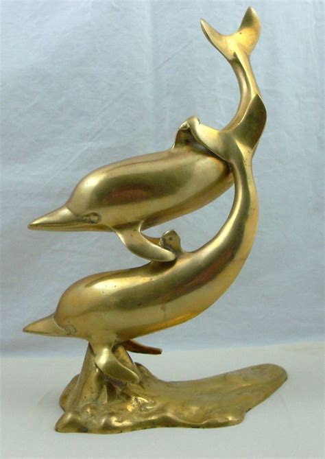 Dolphin Sculpture Brass Statue Dolphins Figurine Brass Statues