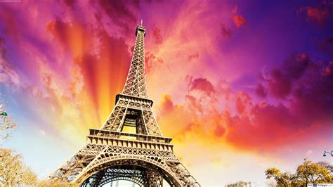 Sunset Eiffel Tower Wallpapers On Wallpaperdog