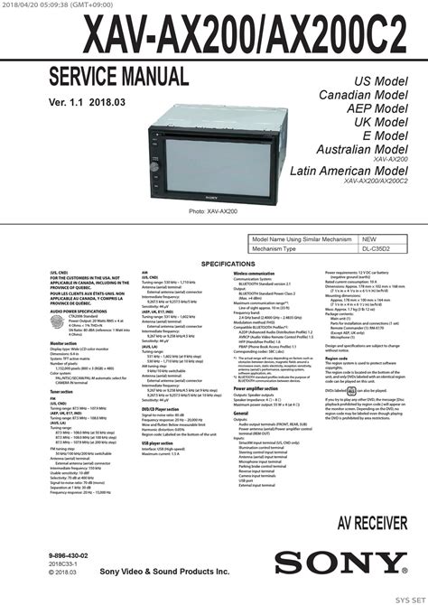 Sony Xav Ax210 Manual