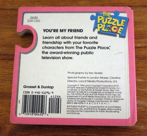 The Puzzle Place Tv Show Book Youre My Friend Puzzle Etsy