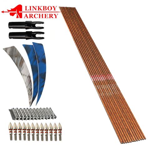 12pcs Linkboy Archery Id62mm Carbon Arrows Spine 300 340 400 500 600