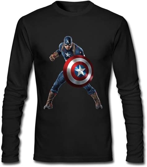 Captain America Tee Shirt Xxl Black For Men 100 Cotton Amazonca