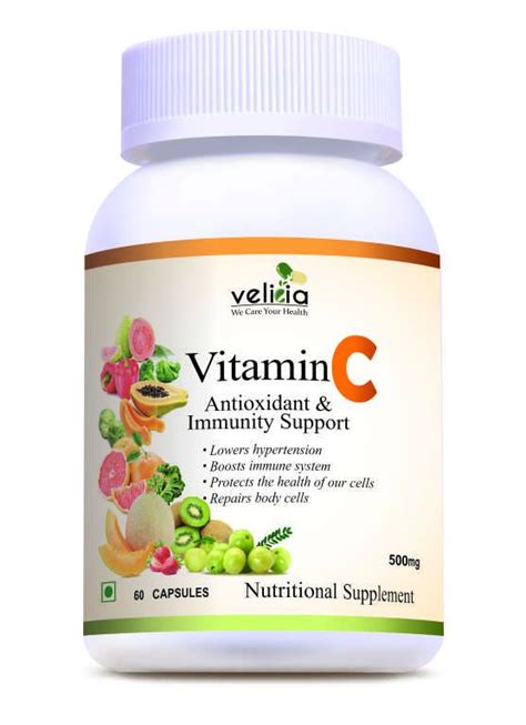 Skin, hair and nails supplement; Velicia VITAMIN C CAPSULES FOR SKIN WHITENING 500 mg ...