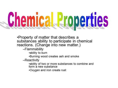 Chemical Properties Of Matter Explained With Examples