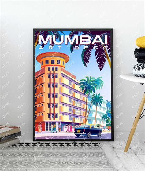 India Poster Mumbai Poster Bombay Print Art Deco Etsy
