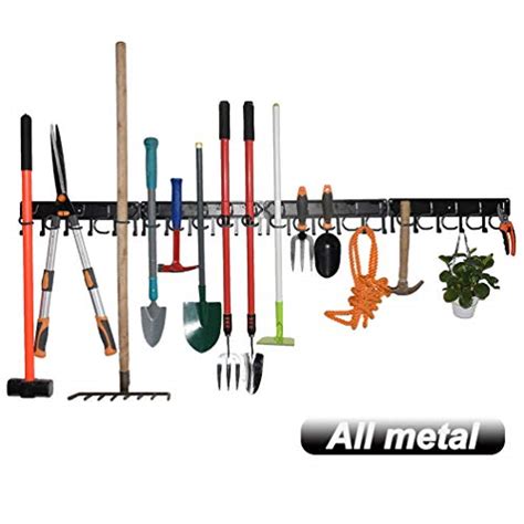 68 All Metal Garden Tool Organizer Adjustable Garage Wall Organizers