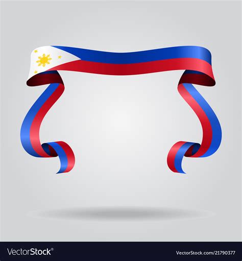 Philippines Flag Wavy Ribbon Background Royalty Free Vector