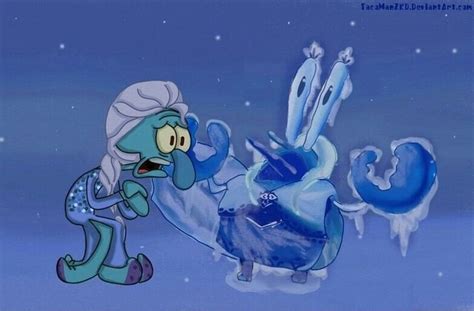 Mr Krabs And Squidward Reenacting Frozen Ahaha Spongebob Art Cartoon