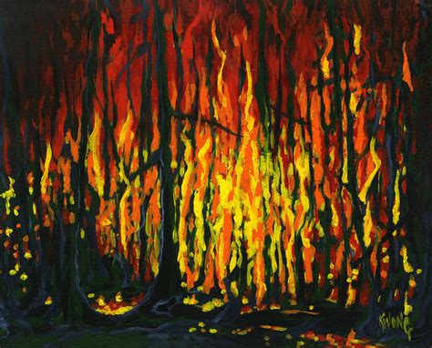 Forest Fire Painting By Stan Kwong