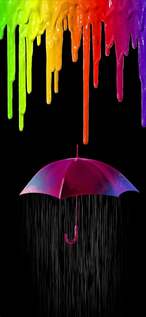 Umbrellas In The Rain Wallpaper