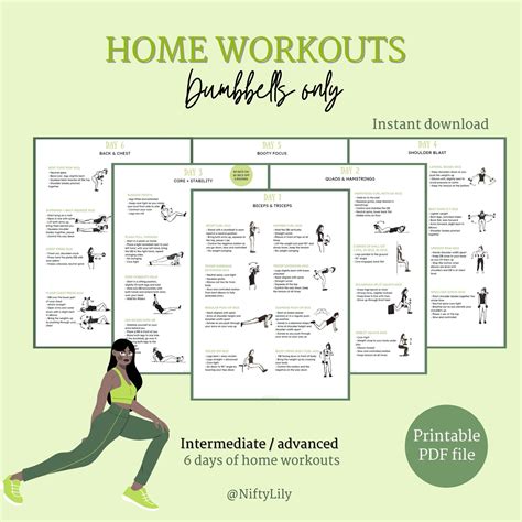 Home Workout Plan Dumbbells Only Strength Training Fitness Program