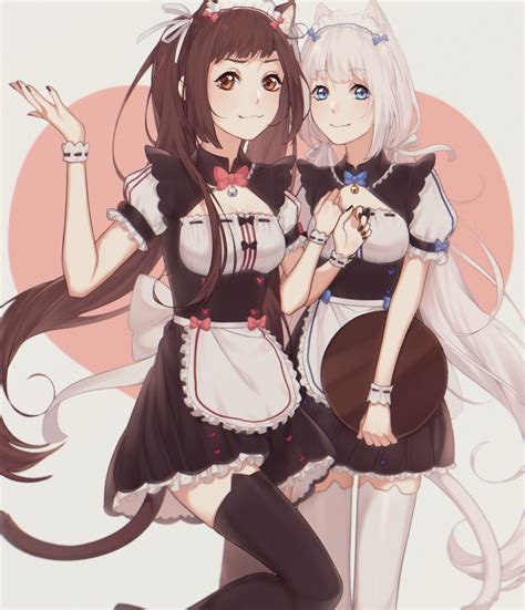 Neko Para Anime Girls Chocolat Nekopara Vanilla Nekopara Neko Ears Maid Outfit Nekomimi Cat Girl