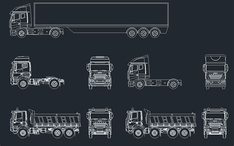 Transportation Truck Side Elevation Block Drawing Details Dwg File Images