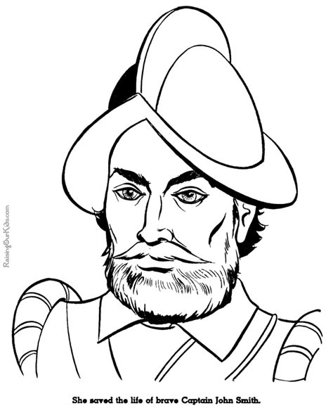Captain John Smith Coloring Page And Picture Early Coloring Home