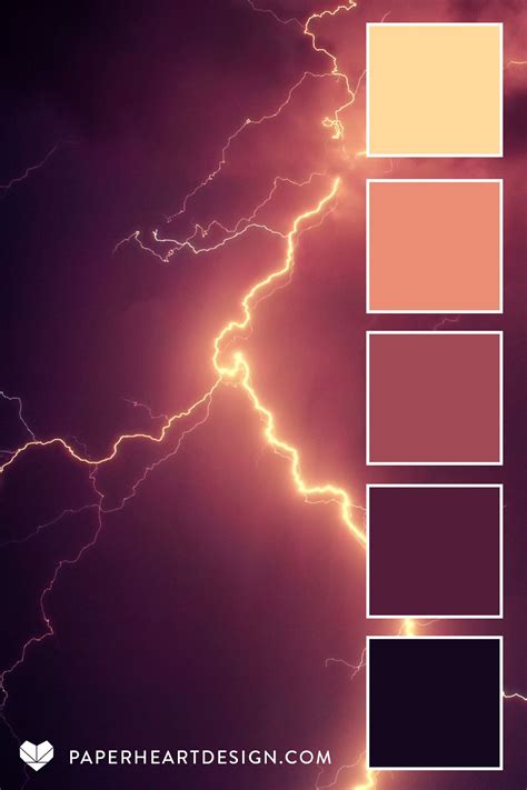 6 Color Palettes Inspired By Storms Warm Lightning Color Scheme