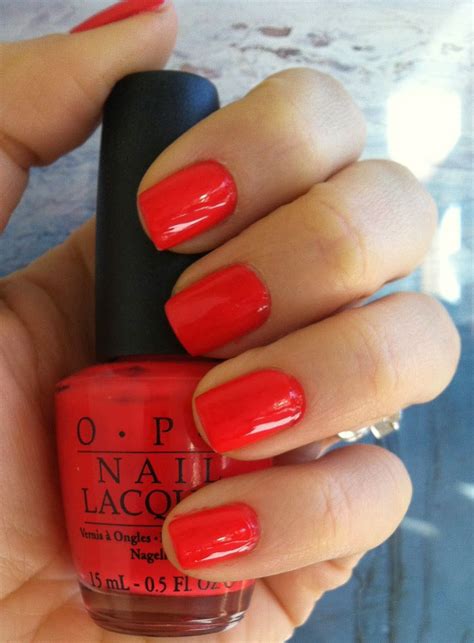 ansa s beauty and fashion blog opi cajun shrimp swatch in 2020 red nails spring nail polish