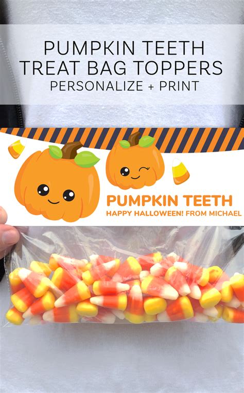 Halloween Pumpkin Teeth Treat Bag Topper Kids Halloween Treats Arra