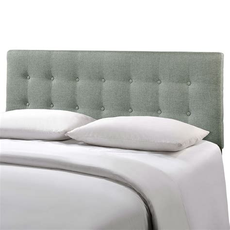 Full Size Grey Fabric Button Tufted Upholstered Headboard