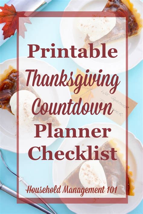 thanksgiving countdown plan for a great day {includes free printable}
