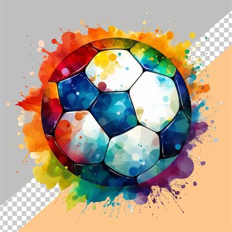 Premium Psd Soccer Ball In Water Color