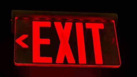 Neon Exit Sign wallpaper, inscription, red + Download Wallpapers