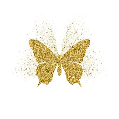Butterfly Golden Glitter Cute Icon With Text Shining Love Beautiful
