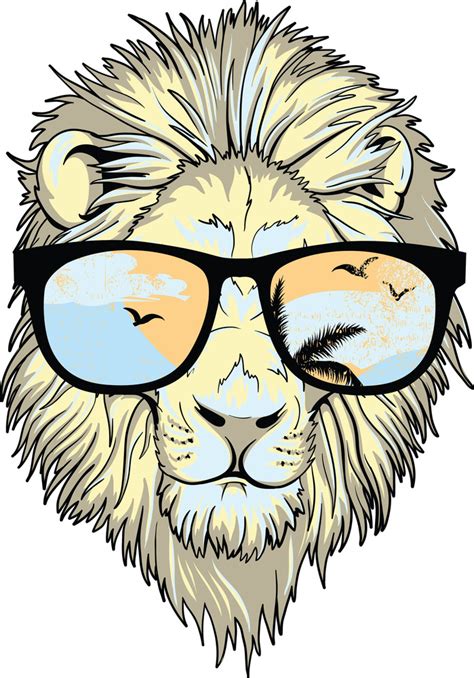 lion  sunglasses vector  shirt design royalty  stock image storyblocks