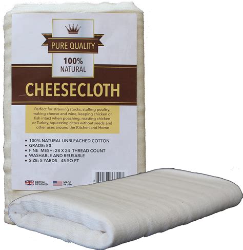 Cheesecloth Unbleached Grade 50 Natural Cotton Cloth Best For
