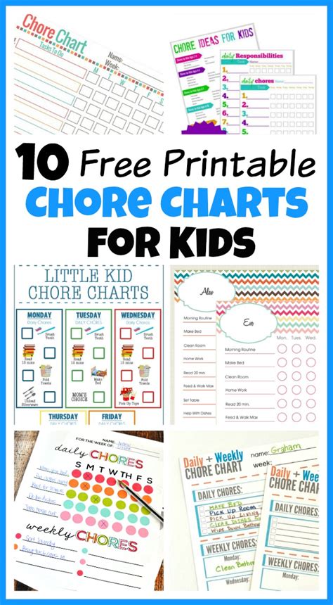 Chore Chart For Kids Printable Chore Chart Age Appropriate Chores Images
