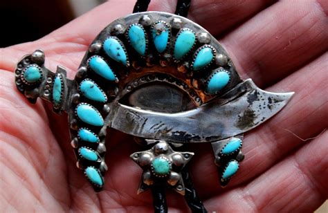 Old Francis M Begay Navajo Handmade Sterling Silver Turquoise Stones