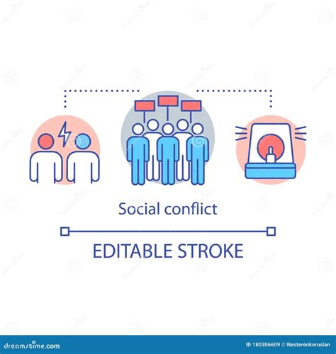 Social Conflicts And Disputes Concept Icon Antisocial Behavior And