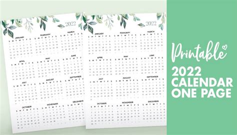 Printable 2022 Calendar One Page World Of Printables Images And