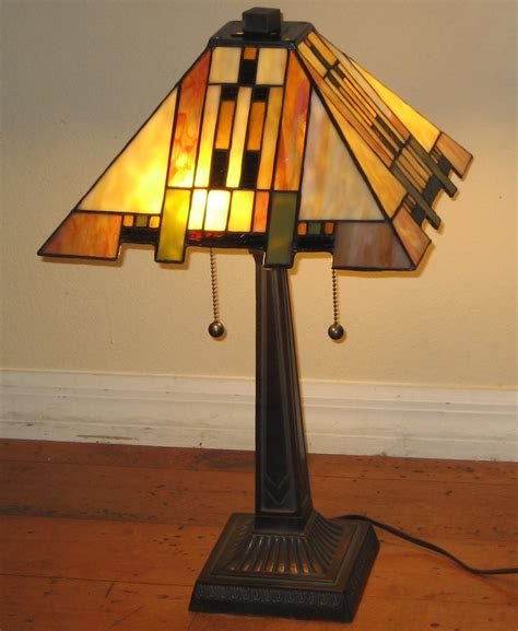tiffany style stained glass mission lamp aspen ebay