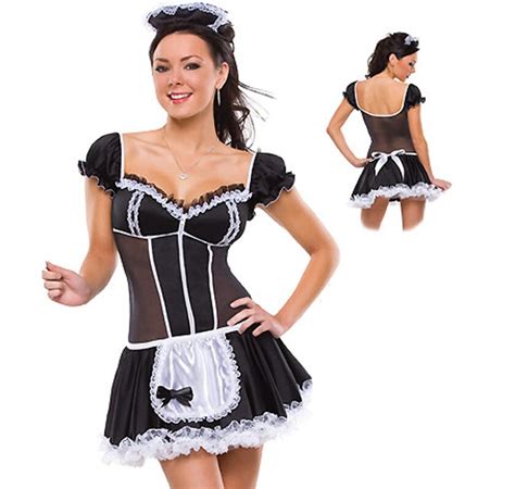 Secretnite Sexy Black Maid Costumes Halloween Fancy French Maid