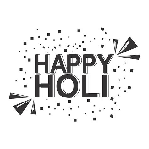 Premium Vector Happy Holi Typography Text Vector In Black Color