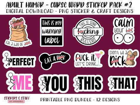 Adult Humor Swear Words Png Design Bundle Curse Word Png Sticker And