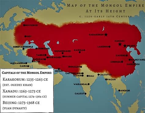 Map Of The Mongol Empire Illustration World History Encyclopedia