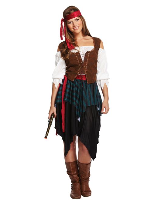 Lady Caribbean Pirate One Size Adult Fancy Dress Costume Henbrandt Ltd