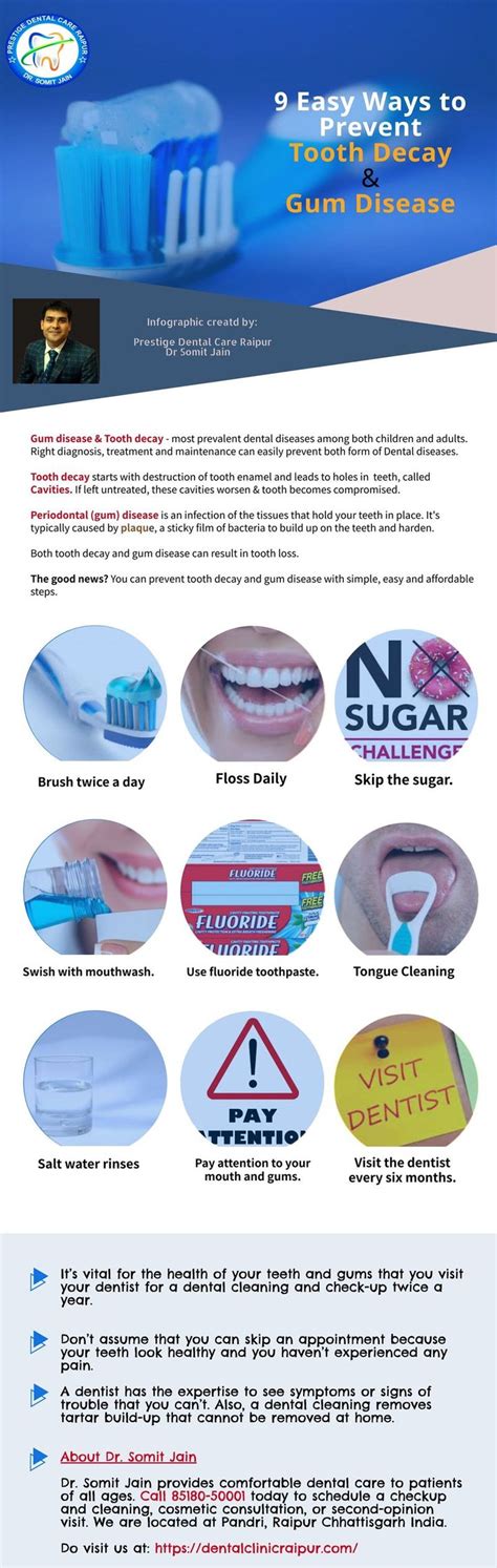Infographics Showing 9 Easy Ways To Prevent Tooth Decay And Gum Disease