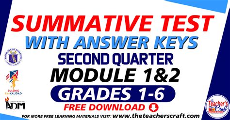 Summative Test Grades 1 6 Q2 Modules 1 2 The Teachers Craft