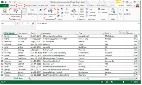 Recommended Pivottables And Recommended Charts In Excel One Minute