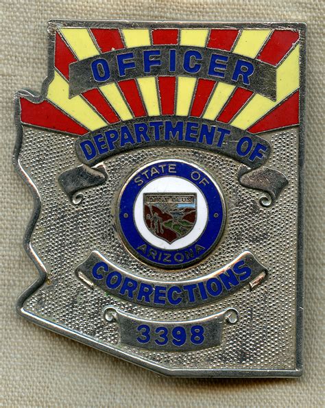 1960s 70s Arizona Department Of Corrections Officer Badge Flying