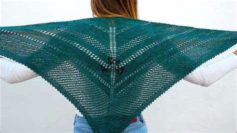 How To Knit An Easy Lace Triangular Shawl Step By Step So Woolly