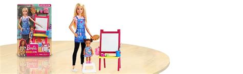 Barbie Art Teacher Playset With Blonde Doll Toddler Doll Easel With